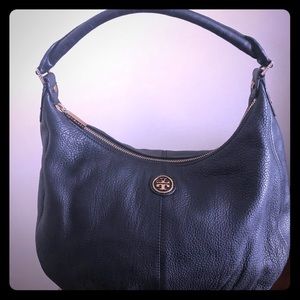 Tory Burch black leather hobo bag